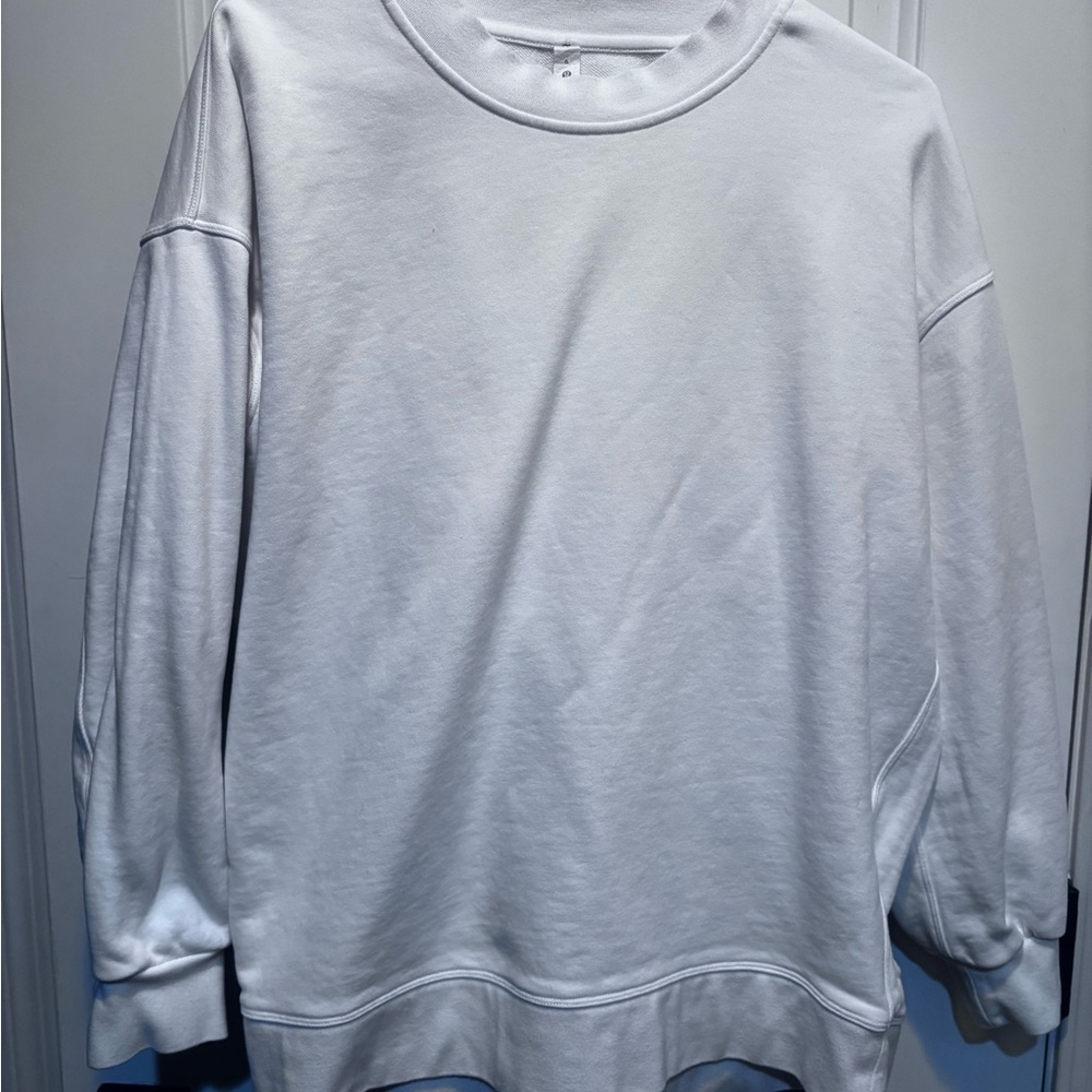 Lululemon Athletica White Sweatshirt Oversized Crewneck